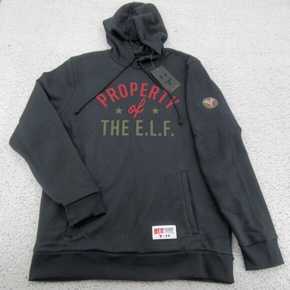 Under Armour UA Project Rock Property of The Elf Hoodie Mens Size Medium NEW - Picture 2 of 13